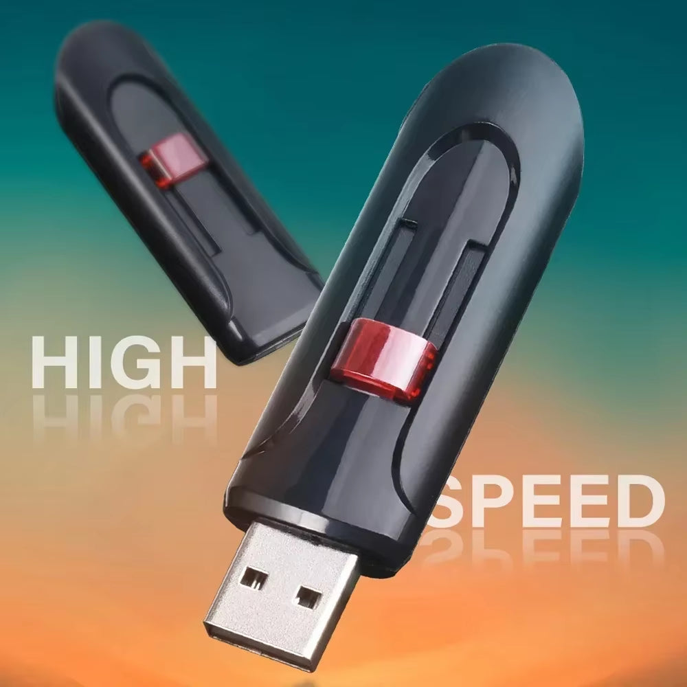 Retractable USB Flash Drive 128GB Plastic Memory Stick 64GB Creative Business Gift Pen Drive 32GB Red Pendrive Real Capacity 16G