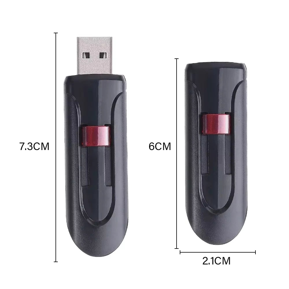 Retractable USB Flash Drive 128GB Plastic Memory Stick 64GB Creative Business Gift Pen Drive 32GB Red Pendrive Real Capacity 16G