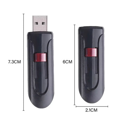 Retractable USB Flash Drive 128GB Plastic Memory Stick 64GB Creative Business Gift Pen Drive 32GB Red Pendrive Real Capacity 16G
