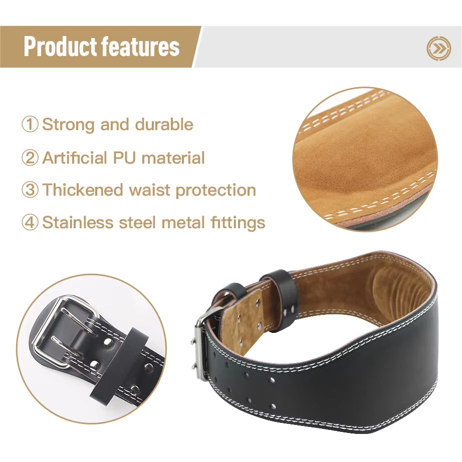 Customized Fitness Belt for Squatting Hard Pull Powerlifting Fitness Safety Leather Weight Lifting Belts